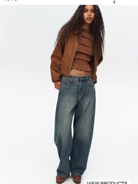 High-Rise Wide Leg Barrel Women's Jeans in Faded Blue